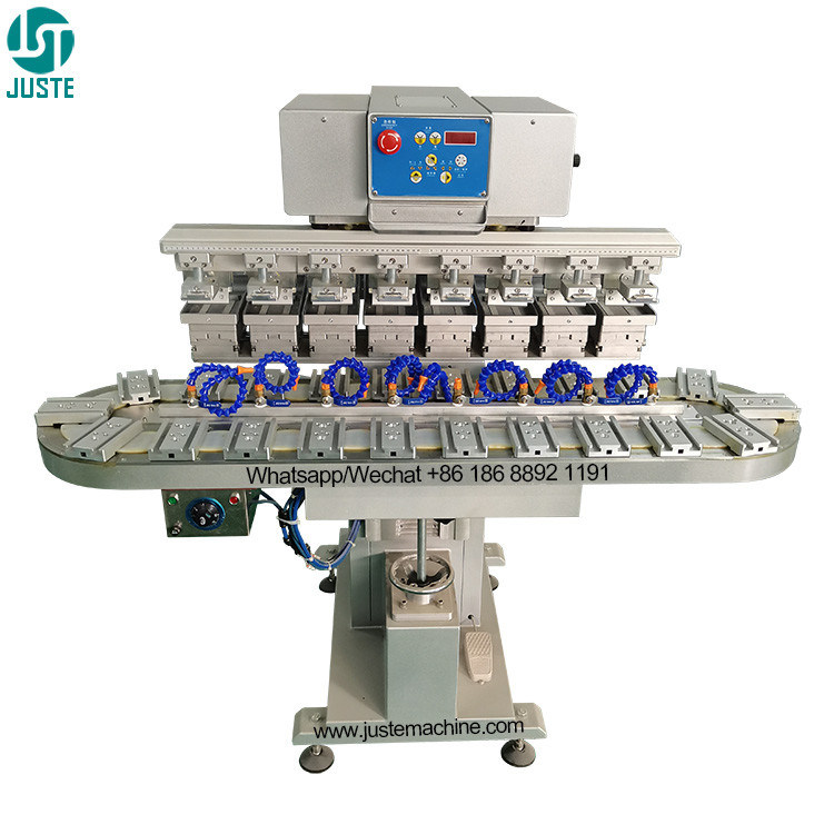 Multi 8 Color Pad Printing Machine Silicone Hard Hat Conveyoruttle ...
